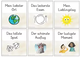 Vorschau - Spiele - kleines Materialpaket - Erzählen nach den Ferien (Herbstferien) - Seite 1