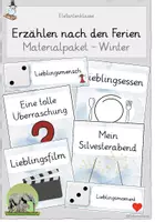 Vorschau - Spiele - kleines Materialpaket - Erzählen nach den Ferien (Winterferien, Weihnachtsferien) - Deckblatt