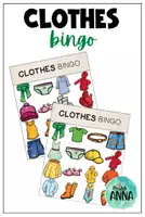 anteprima - Materiale di supporto/inclusione - Clothes BINGO GAME - Pagina di copertina