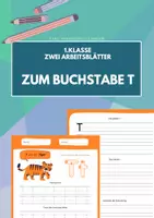 Vorschau - Arbeitsblätter - Buchstabe T: Zwei Arbeitsblätter für das Erlernen des Druckbuchstaben T t - Deckblatt
