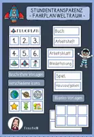 Vorschau - Präsentationen/Tafelbilder - Stundentransparenz Fahrplan Visualisierung Tafelmaterial Weltraum - Deckblatt