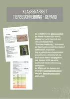 Vorschau - Klassenarbeiten - Klassenarbeit Tierbeschreibung - Gepard - Deckblatt