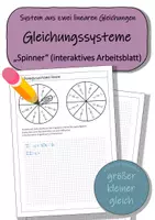 Vorschau - Arbeitsblätter - Lineare Gleichungssysteme – Arbeitsblatt „Spinner“ - Deckblatt