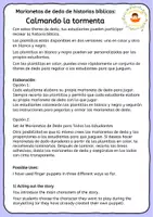 Vista previa - Hojas de trabajo - Calmando la tormenta - Marionetas de dedo de historias bíblicas - página 1