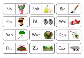 Vorschau - Spiele - Domino "Silben lesen 2" (Anfangssilben) - Seite 2