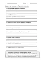 Vorschau - Arbeitsblätter - Lernposter + AB mit Fragen zum Thema "Tag und Nacht" + Lösungsblatt + Mindmap + Infografik - Seite 1