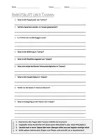 Vorschau - Arbeitsblätter - AB mit Fragen zum Thema "Taiwan" + Lösungsblatt - Deckblatt