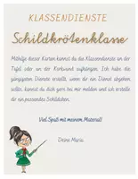Vorschau - Poster - Klassendienste für die Schildkrötenklasse - Seite 1