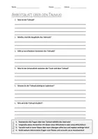 Vorschau - Arbeitsblätter - AB mit Fragen zum Thema "Talmud" + Lösungsblatt + Infografik - Deckblatt