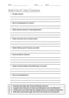 Vorschau - Arbeitsblätter - AB mit Fragen zum Thema "Tansania" + Lösungsblatt + Infografik - Deckblatt