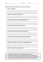 Vorschau - Arbeitsblätter - Lernposter + AB mit Fragen zum Thema "Taschengeld" + Lösungsblatt + Mindmap + Infografiken - Seite 1