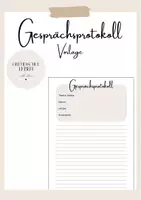 Vorschau - Anderer Materialtyp - Gesprächsprotokoll Vorlage beige - Deckblatt