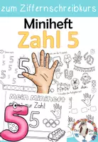 Vorschau - Arbeitsblätter - Miniheft - Zahl 5 für den Ziffernschreibkurs - Deckblatt
