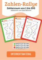 Vorschau - Arbeitsblätter - Megapaket - Zahlenrallye - Addition und Subtraktion - Seite 1