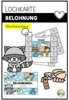Vorschau - Präsentationen/Tafelbilder - Belohnungskarten Grundschule – Lochkarten Belohnungssystem – Punch Card - Waschbärenklasse - Deckblatt