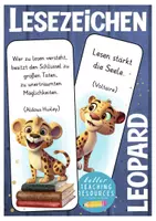 Vorschau - Mal- und Bastelvorlagen - Leopardenklasse Lesezeichen für den Schulanfang - Deckblatt