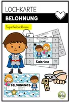 Vorschau - Arbeitsblätter - Belohnungskarten Grundschule – Lochkarten Belohnungssystem - Heros Punch Card - Deckblatt