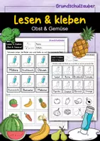 Vorschau - Arbeitsblätter - Lesen und kleben - Obst & Gemüse - Deckblatt