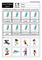 Vorschau - Arbeitsblätter - Lesen und kleben - Sport - Seite 2