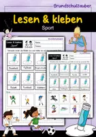 Vorschau - Arbeitsblätter - Lesen und kleben - Sport - Deckblatt