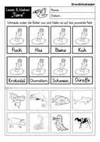 Vorschau - Arbeitsblätter - Lesen und kleben - Tiere - Seite 2