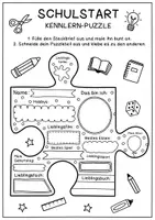 Vorschau - Arbeitsblätter - Kooperatives Kennenlern-Puzzle für den Schulstart - Steckbriefe - Seite 1
