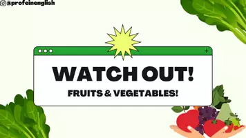 Aperçu - Apprentissages en autonomie - Fruits et légumes Jeu "Attention" en anglais! - Page de couverture