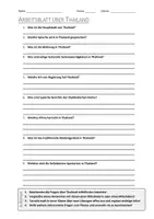 Vorschau - Arbeitsblätter - AB mit Fragen zum Thema "Thailand" + Lösungsblatt + Mindmap + Infografik - Deckblatt