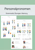 Vorschau - Arbeitsblätter - Personalpronomen DAZ/DAF Grammatik Arbeitsblätter Übungen - Deckblatt