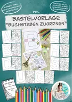 Vorschau - Unterrichtsreihen - Bastelvorlage Ausmalbilder "Buchstaben zuordnen" / Buchstabeneinführung - Deckblatt