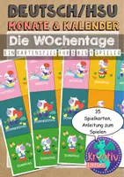 Vorschau - Spiele - Wochentage Kartenspiel mit Katzen - Deckblatt