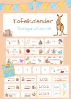 Vorschau - Mal- und Bastelvorlagen - Kalender- Tafelkalender + Wetteranzeige für die Känguruklasse - Deckblatt
