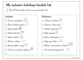 Vorschau - Arbeitsblätter - Autumn Holidays - Bucketliste - Englischunterricht - Seite 3