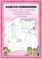 Vorschau - Arbeitsblätter - Adjektive kennenlernen - Deckblatt