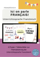 Vorschau - Poster - Unterrichtssprache Französisch 4 Schilder/Poster - Deckblatt