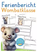 Vorschau - Arbeitsblätter - Wombatklasse Ferienbericht Arbeitsblätter Klassentier Wombat - Deckblatt