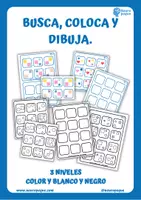 Vista previa - Tarjetas / Manipulativos - BUSCA, COLOCA Y DIBUJA - página 1