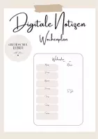 Vorschau - Arbeitsblätter - Digitaler Wochenplan - Seite 1