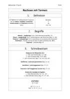 Vorschau - Fördermaterial/Inklusion - Rechnen mit Termen Merkblätter - Deckblatt