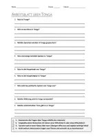 Vorschau - Arbeitsblätter - AB mit Fragen zum Thema "Tonga" + Lösungsblatt - Deckblatt