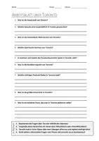 Vorschau - Arbeitsblätter - AB mit Fragen zum Thema "Toronto" + Lösungsblatt + Infografik - Deckblatt