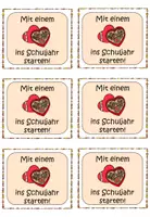 Vorschau - Bildkarten - Grüße Schuljahresstart, 2. Halbjahr, Ein Küsschen zum Start, Schokolade - Seite 2