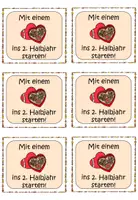 Vorschau - Bildkarten - Grüße Schuljahresstart, 2. Halbjahr, Ein Küsschen zum Start, Schokolade - Seite 3