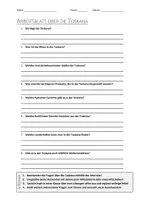 Vorschau - Arbeitsblätter - AB mit Fragen zum Thema "Toskana" + Lösungsblatt + Infografik - Deckblatt