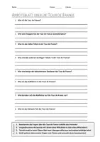 Vorschau - Arbeitsblätter - AB mit Fragen zum Thema "Tour de France" + Lösungsblatt + Infografik - Deckblatt