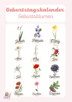 Vorschau - Poster - Geburtstagskalender - Geburtsblumen - Deckblatt