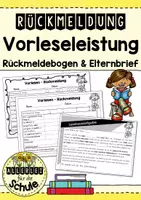 Vorschau - Anderer Materialtyp - Vorlesen - Rückmeldebogen und Elternbrief - Deckblatt