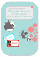 Vorschau - Fördermaterial/Inklusion - Sprachschilder für den bilingualen Unterricht - Gebärdensprache - Deckblatt