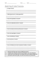 Vorschau - Arbeitsblätter - AB mit Fragen zum Thema "Tunesien" + Lösungsblatt + Infografik - Deckblatt