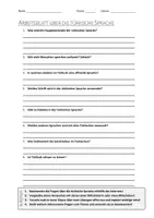 Vorschau - Arbeitsblätter - AB mit Fragen zum Thema "Türkische Sprache" + Lösungsblatt + Infografik - Deckblatt